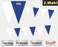 Blau-wei&szlig;e Wimpelkette XXL, 10m, 2.Wahl