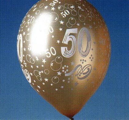 Zahlenluftballons 50 gold