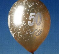 Zahlenluftballons 50 gold