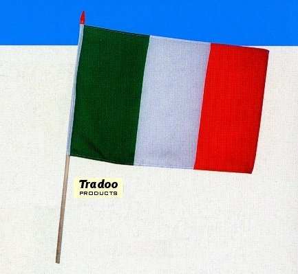 Italien Fahne am Holzstab