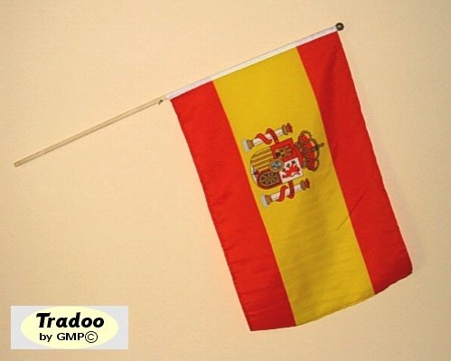 Spanien Fahne am Holzstab