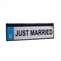 Schild mit Druckkn&ouml;pfen &quot;Just Married&quot;