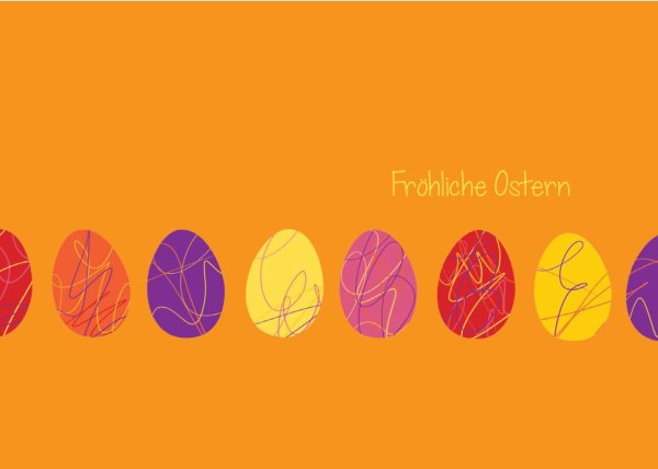 Osterkarte Eier-Reihe, 5er Pack