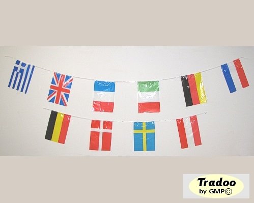 Flaggenkette Europa 10m
